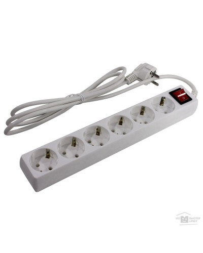 SP6W-230. Сетевой фильтр 6 розеток, 3м, белый. 5bites в Нижнем Тагиле
