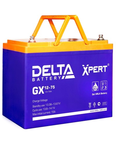 Delta GX 12-75. Аккумулятор герметичный свинцово-кислотный. Delta в Нижнем Тагиле