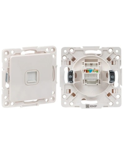 Стокгольм Механизм Розетки RJ-45 1-местной (EYK01-035-10). Механизм Розетки RJ-45 1-местной. EKF в Нижнем Тагиле