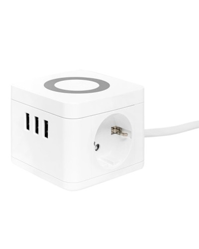 Удлинитель Куб 2 гнезда 3USB 2,4А+зарядное устройство 1,3 метра 1мм2. Удлинитель Куб. EKF в Нижнем Тагиле
