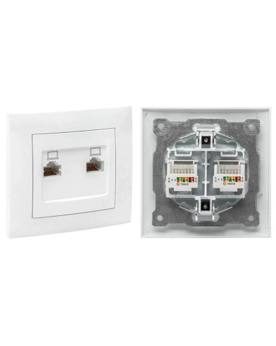 Валенсия розетка комп RJ-45 2-местная (EWK02-035-10). Розетка комп RJ-45 2-местная. EKF в Нижнем Тагиле