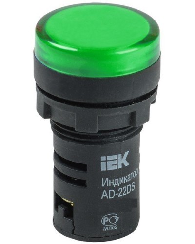 Лампа AD22DS (LED) матрица D22мм зеленый 12В AC/DC (BLS10-ADDS-012-K06). Светосигнальный индикатор. IEK в Нижнем Тагиле