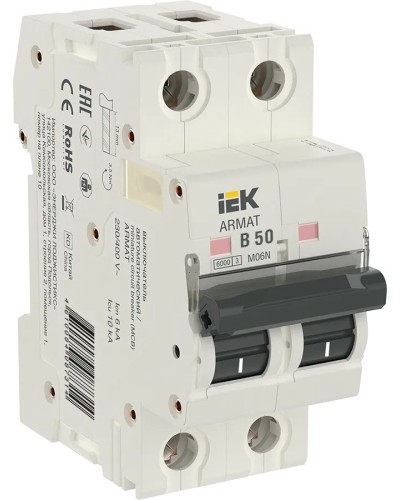 M06N 2P B 50А 6кА ARMAT (AR-M06N-2-B050). Автоматический выключатель. IEK в Нижнем Тагиле