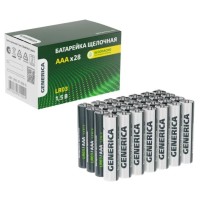 Батарейка Alkaline LR03/AAA GENERICA (28 шт) (ABT-LR03-ST-B28-G). Батарейка щелочная. IEK