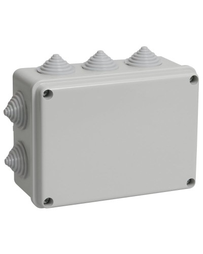 Коробка распаячная КМ41241 150х110х70 открытой проводки IP44 10 гермовводов серая (UKO10-150-110-070-K41-44). Коробка распаячная безгалогенная (HF). IEK в Нижнем Тагиле