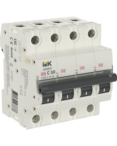M10N 4P C 50А 10кА ARMAT (AR-M10N-4-C050). Автоматический выключатель. IEK в Нижнем Тагиле