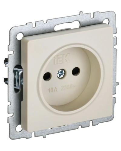 Розетка без з/к РСш10-2-БрКр бежевый BRITE (BR-R13-10-K10). Розетка без заземления с защитными шторками. IEK в Нижнем Тагиле