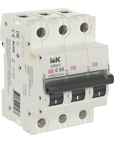 M10N 3P C 50А 10кА ARMAT (AR-M10N-3-C050). Автоматический выключатель. IEK в Нижнем Тагиле