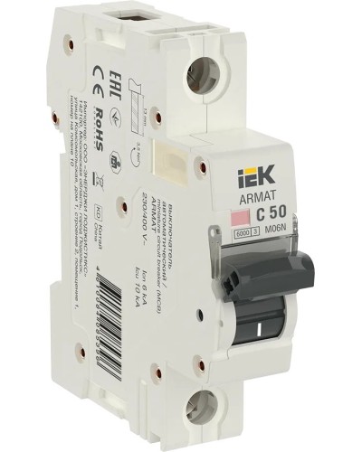 M06N 1P C 50А 6кА ARMAT (AR-M06N-1-C050). Автоматический выключатель. IEK в Нижнем Тагиле