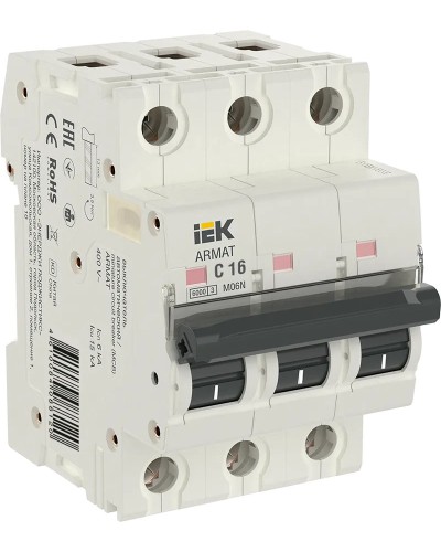 M06N 3P C 16А 6кА ARMAT (AR-M06N-3-C016). Автоматический выключатель. IEK в Нижнем Тагиле