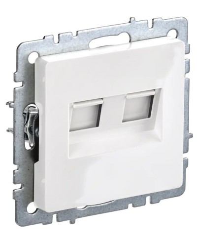 Розетка RJ45 РК10-2-БрБ кат.5E, белая BRITE (BR-K20-1-K01). Розетка компьютерная двойная. IEK в Нижнем Тагиле