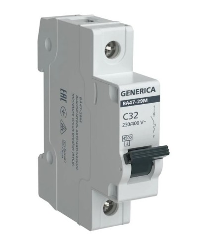 GENERICA ВА47-29М 1P C 32А 4,5кА (MVA21-1-032-C-G). Автоматический выключатель. IEK в Нижнем Тагиле
