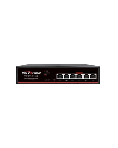 PND-04P-2M v.2. Коммутатор 6-портовый с функцией PoE. Polyvision в Нижнем Тагиле
