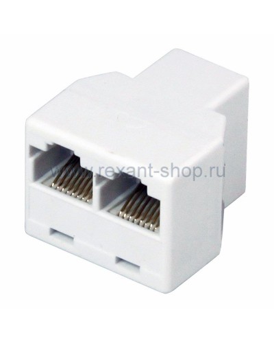 Двойник компьютерный UTP RJ-45(8P8C) (гнездо - 2 гнезда) REXANT (03-0103): Кабельный соединитель в Нижнем Тагиле