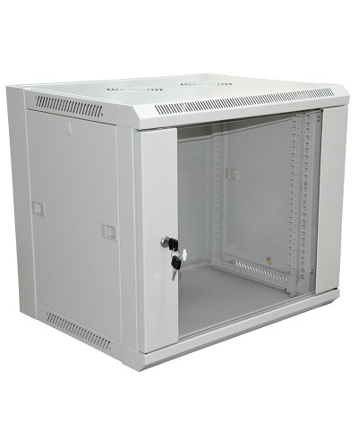 Шкаф телекоммуникационный 19 настенный 12U 600×450×635 мм (ШxГxВ) - передняя дверь стекло, боковые стенки съемные (разобранный) RAL 7035 (04-2202). Шкаф телекоммуникационный 19 настенный 12U. Rexant в Нижнем Тагиле