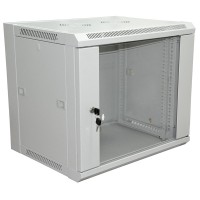 Шкаф телекоммуникационный 19 настенный 6U 600×600×370 мм (ШxГxВ) - передняя дверь стекло, боковые стенки съемные (разобранный), RAL 7035 (04-2220). Шкаф телекоммуникационный 19 настенный 6U. Rexant