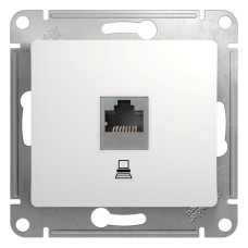 Glossa розетка RJ45 1-местная, кат. 5Е, скрытой установки, механизм, белый (GSL000181K). Розетка компьютерная. Systeme Electric