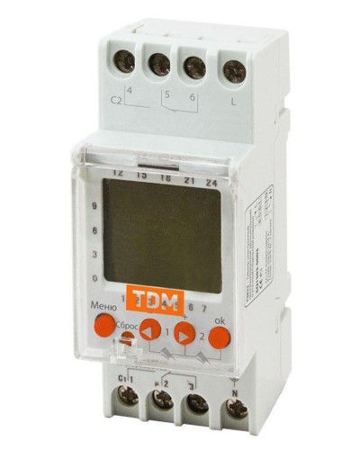 ТЭ822-2кан-1мин/7дн-44on/off-2х16А-DIN TDM (SQ1503-0003). Таймер электронный. TDM ЕLECTRIC в Нижнем Тагиле