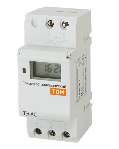 ТЭ-АС-1мин/24ч-8on/off-16А-DIN (астрономический) TDM (SQ1503-0023). Таймер электронный. TDM ЕLECTRIC в Нижнем Тагиле