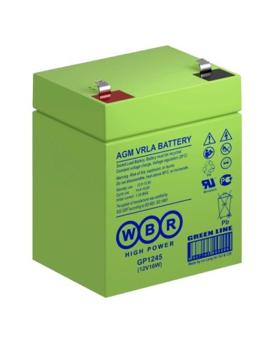 WBR GP1245 (12V16W). Аккумулятор герметичный свинцово-кислотный. WBR в Нижнем Тагиле