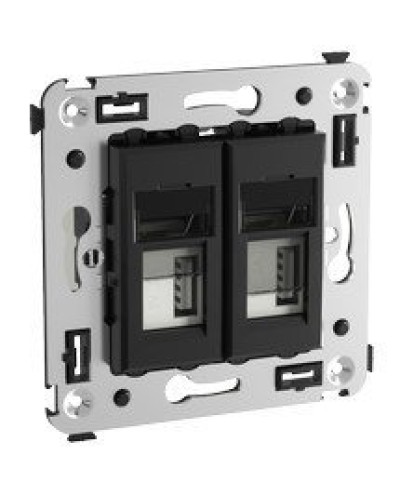 Розетка USB в стену Avanti черный квадрат (4402543). Розетка USB. ДКС в Нижнем Тагиле