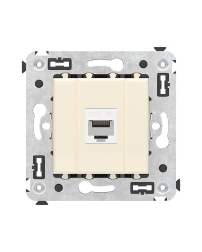 Розетка RJ-45 в стену, кат.5E, Avanti, одинарная, ванильная дымка (4405663). Розетка компьютерная. ДКС в Нижнем Тагиле
