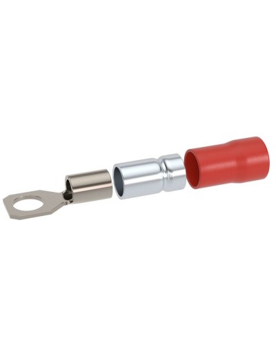 Наконечник НКИ 0,25-1,5 М5 (D5,3мм) с отверстием под винт (100 шт) (2A5P-DS-PVC). Наконечник с отверстием под винт и изолированным фланцем ПВХ, двойная гильза. ДКС в Нижнем Тагиле