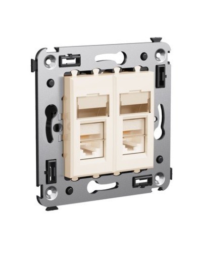 Розетка RJ-45 Avanti в стену двойная экранированная ванильная дымка (4405364). Розетка. ДКС в Нижнем Тагиле