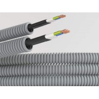 Труба ПВХ D20 + ВВГ-Пнг(А)-LS 3х2,5 Конкорд (9S920100KF). Гофрошланг с кабелем. ДКС
