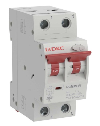 YON max MDR, 1P+N, 30mA, 6A, 6kA, А (MDR63N-1N2C6-A). Автоматический выключатель дифференциального тока. ДКС в Нижнем Тагиле