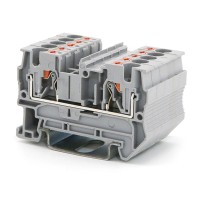 Клемма проходная, зажим push-in, 2 точки подключения, 4 кв.мм, серая (VPR-4-GY). Клемма проходная, 2 точки подключения. ДКС
