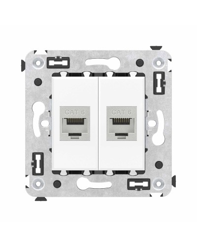 Розетка RJ-45 в стену, кат.6E, Avanti, двойная, белое облако (4400794). Розетка компьютерная модульная. ДКС в Нижнем Тагиле