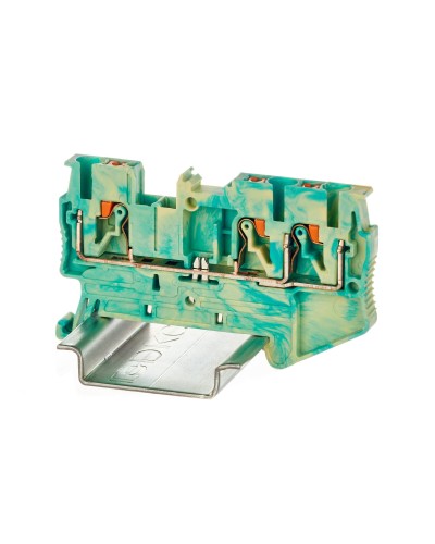 Клемма заземления, 3 точки подключения, 2.5 кв.мм (VPR-2.5-TWIN-PE-YG). Клемма заземления, зажим push-in. ДКС в Нижнем Тагиле