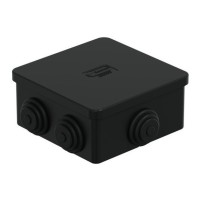 Коробка JBS080 85х85х50, 6 вых., IP44, чёрная (44066BL-1). Коробка монтажная. Экопласт