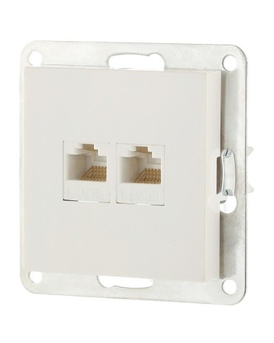Розетка 2xRJ-45 кат.5е с накладкой, белый LK80 (846204-1). Розетка компьютерная двойная. Экопласт в Нижнем Тагиле