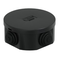 Коробка JBR080 D=80х40, 4 вых., IP44, черная (44005BL-1). Коробка монтажная. Экопласт