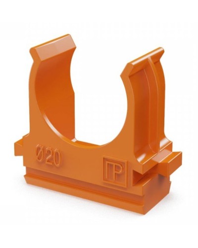 Крепёж-клипса для труб АБС-пластик оранжевая D20 (100 шт) (PR13.0064). Крепление для труб ПВХ. Промрукав в Нижнем Тагиле