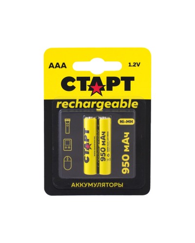 СТАРТ HR03 (AAA, 950mah), упак. 2 шт. БЛИСТЕР. Перезаряжаемые аккумуляторы. СТАРТ в Нижнем Тагиле